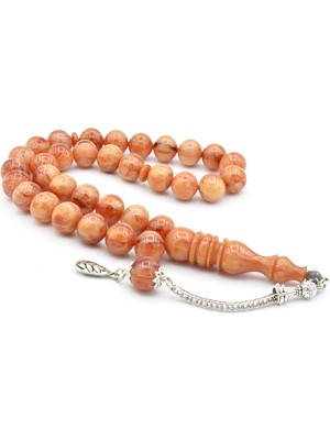 Murty99 Hakkı Usta Imzalı Kamçılı Küre Kesim Turuncu Çekoslavak Katalin Tesbih