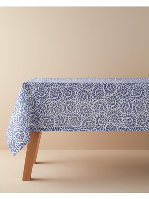 Aesco Carnival Floral Polyester Masa Örtüsü Mavi