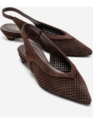 Luvi Lıeve Kadın Kahverengi Süet Hakiki Deri Alçak Topuklu Ayakkabı Nefes Alabilen Taban