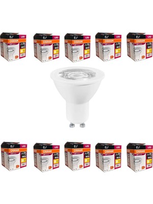 Aesco 4,5W GU10 LED Ampul - 10'lu Ekonomik Paket, 350 Lumen, 3000K Sarı Işık, 36° Işık Açısı, 15.000 Saat Ömür, Enerji Verimli