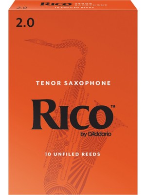 D'addario RKA1020 Rico Orange Box Tenor Saksafon Kamışı No: 2.0 (Başlangıç/eğitim) - 10'lu Paket | Kolay Üfleme, Turuncu Kutu Efsanesi ve Ekonomik Seçim