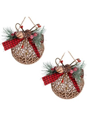 Aesco Yılbaşı Ağaç Süsü Yılbaşı Topu 2 'li Set 10 Cm.