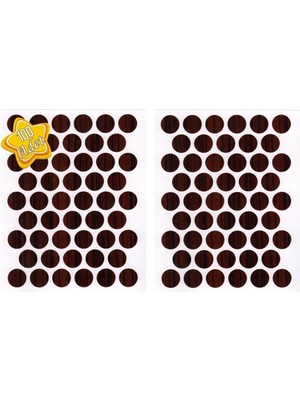 mobilyap 100 Adet - Abanoz Yapışkanlı Yapıştırma Vida Tapası Tıpası 14 mm Vida Kapatıcı Kapağı