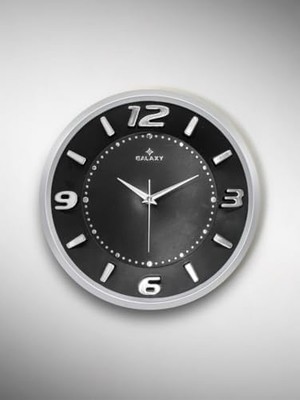 Aesco Galaxy Exclucive Kabartama Rakamlı Klasik Kadranlı 30 cm Duvar Saati Gri