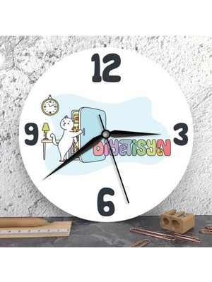 Aesco Diyetisyenlere Özel Ahşap Duvar Saati