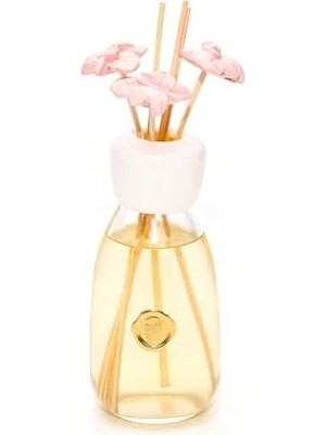 Aesco Missi 230 ml Pembe Seramik Çiçek Taş Çubuklu Rose-Pudra Oda Kokusu