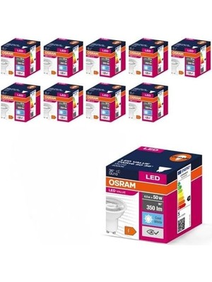 Aesco 10'lu Value PAR16 50 36D 4.5W Soğuk Beyaz 4000K GU10 LED Ampul