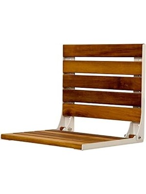 Aesco Duvara Monte Katlanır Ahşap Duş Oturağı 38X38 (Beyaz) Duş Sandalyesi