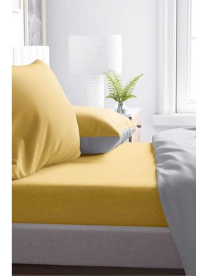 Aesco Sarı Pamuklu Tek Kişilik Lastikli Çarşaf 100X200