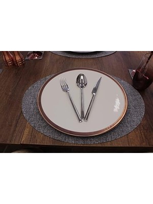 Aesco Gri Oval Int Lazer Kesim Amerikan Servis 2 Adet 35X45 cm