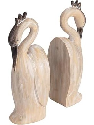 Aesco Co-Op Reçine Balıkçıl Kitap Ayrığı, Krem, 2'li Set