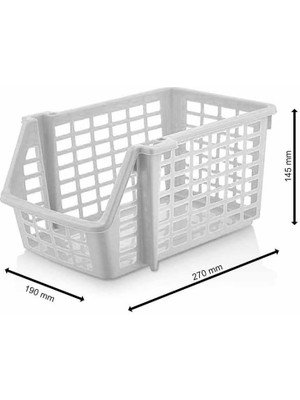 Aesco Çok Amaçlı Katlı Geçmeli Organizer, Pratik Dolap Içi Tezgah Üstü Mutfak Banyo Düzenleyici Sepet 4'lü Set