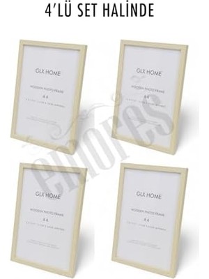 Aesco Ahşap Resim Çerçevesi 4'lü Set Halinde 21 x 29 cm (A-4) Boyutunda