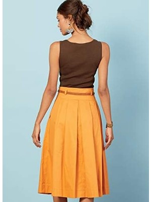 Aesco Mccall's Pattern Kadın Diz Boyu Pileli Etek, Bedenler 14-22 Dikiş Deseni