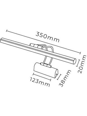 Aesco Beyaz Kasa Gün Işığı Resim,tablo,ayna Üstü Banyo Ledli Aplik 6W 3200K 35 cm
