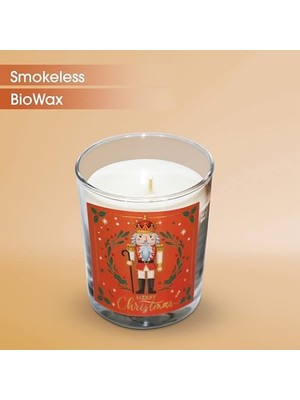 Aesco – Kurşun Asker (Nutcracker) Tasarımlı Mum, Turuncu Renk Temalı, 135 G Doğal Biyo, 40 Saat Yanma Süresi, Cam Kavanoz, Şık Bristol Kutulu, Yılbaşı Koleksiyonu Hazır Hediye