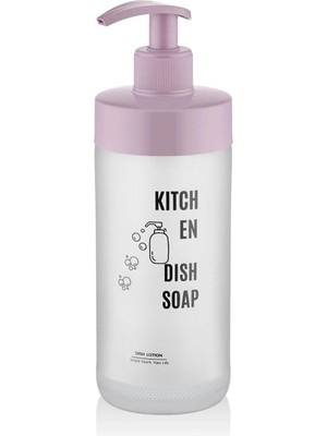 Aesco Kaliteli Pompalı Cam Sabunluk (Pembe)