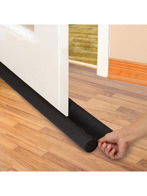 Aesco Kapı Altı Rüzgar Önleyici Isı Yalıtım Süngeri Rüzgarlık Stoper Toz Soğuk Sünger Çift Taraflı Izolasyon 2, Byens, Siyah, 85 cm