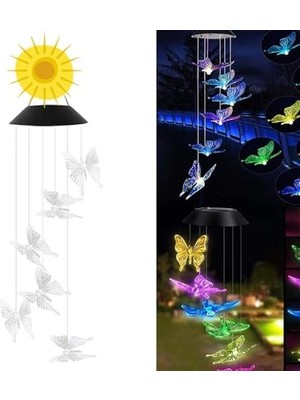 Aesco Güneş Enerjili Renk Geçişli Kristal Kelebek AYDINLATMA/GT-SL08