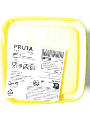 Aesco Pruta Saklama Kabı, Sarı 3 Lü Set