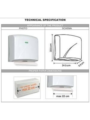 Aesco Z Katlama Dispanser Havlusu Dispanseri Abs PLASTIK,915