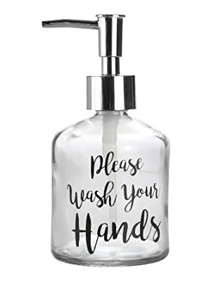 Aesco Cam Sıvı Sabunluk,yazılı Model 300ML Seti 7,6X15,5CM