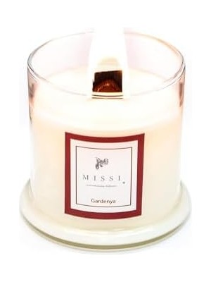 Aesco Üfleme Cam Ahşap Fitilli Kokulu Vegan Mum (140 Gr)