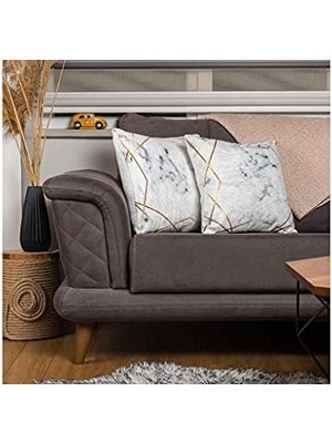 Aesco Çeyiz Diyarı Stars 2 Li Kadife Kırlent Kılıfı Beyaz CD457008