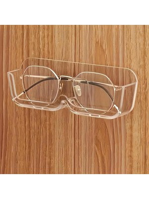 Aesco Şeffaf Kendinden Yapışkanlı Gözlük Standı | Gözlük Organizeri | Duvar, Dolap, Araç Içi Uyumlu Gözlük Tutucu Askı | Çizilme Koruyucu Şeffaf Pleksi Stand