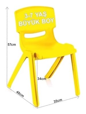 Aesco 4'lü Set Büyük Şirin Çocuk Sandalyesi Sarı