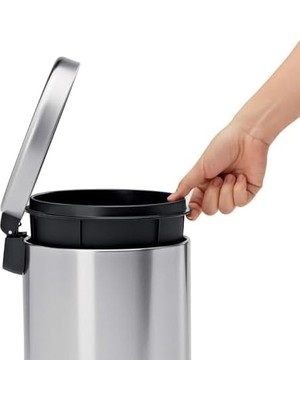 Aesco Serisi 3 Litre Hacimli Iz Bırakmaz Paslanmaz Banyo-Mutfak Pedallı Çöp Kovası Antifinger