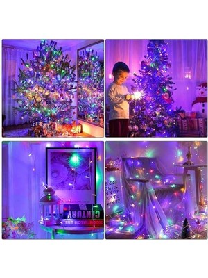 Aesco 10 Metre 100 Ledli Fişli LED Işık Rgb Karışık Renk Yılbaşı LED Işık Dekor Lambası Yılbaşı Ağacı Işığı Organizasyon LED Işık Düğün Nişan Kına Organizasyon Işığı Yılbaşı LED Işığı