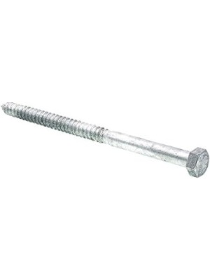 Aesco 9057586 Altıgen Gecikme Vidaları, 1,5 cm x 10 Inç, A307 A Sınıfı Daldırma Galvanizli Çelik, (5'li Paket)