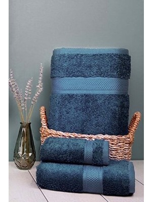Arliva Home Terra Bukle Bordürlü 2lı Set Lacıvert 33X33