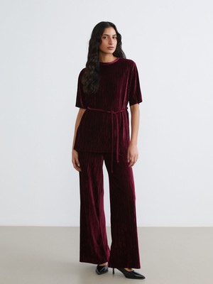 Lc Waikiki Yeni Sezon Beli Lastikli Dokulu Kadın Pantolon