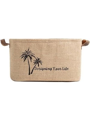 Aesco Jüt Dolap Içi Çamaşır Çocuk Odası Oyuncak Düzenleyici Katlanır Saklama Sepeti Organizer 40X30X24