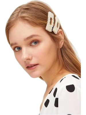 Aesco Kadın Incili Luxury Zara Model Yan Çıt Çıt Saç Tokası 02 2'li