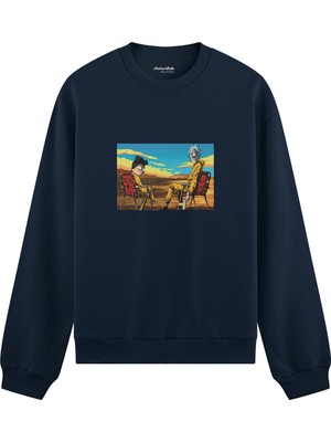 The Lucid Lab Breaking Bad / Rick And Morty  Oversize Sweatshirt - Lacivert