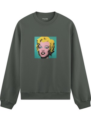The Lucid Lab Andy Warhol / Marilyn Monroe Blue Oversize Sweatshirt - Antrasit