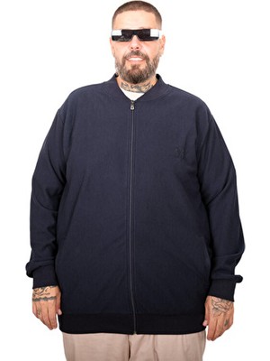ModeXL Mode Xl Büyük Beden Hırka Fermuarlı U25824 Lacivert