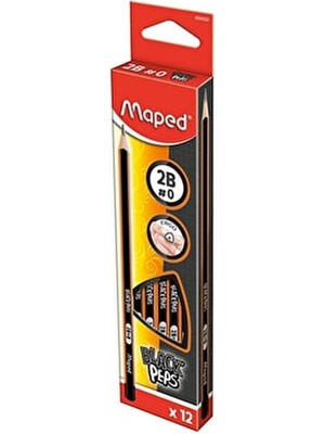 Maped Black Peps Kurşun Kalem 2b (12 Li Paket) 3154148500223