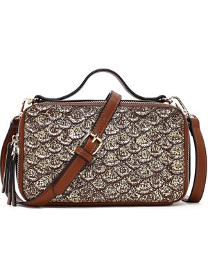 Derimod Kadın Taba Uzun Askılı Baskılı Kol Çantası 26PBD262626