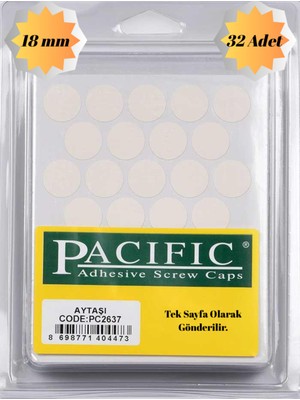 mobilyap 18 mm Yapışkanlı Vida Gizleme Yapıştırma Vida Tapası Tıpası(32 Adet)Aytaşı