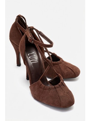 Luvi Elıza Kahverengi Süet Kadın Topuklu Ayakkabı