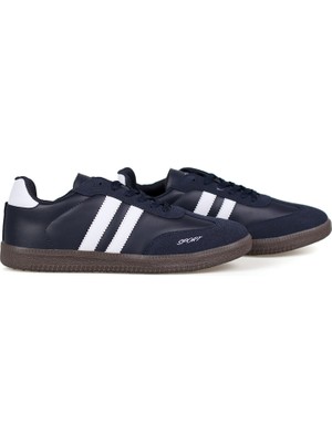 Kajila Erkek Lacivert Süet Detaylı Günlük Sneaker -Rahat, Klasik Spor Ayakkabı