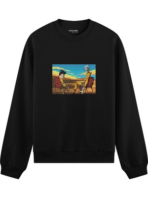 The Lucid Lab Breaking Bad / Rick And Morty  Oversize Sweatshirt - Siyah