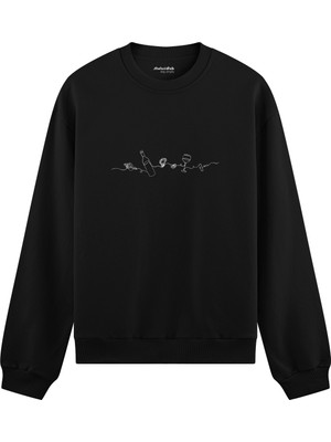The Lucid Lab Dolce Peccato  Oversize Sweatshirt - Siyah