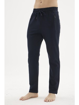 Gd Goldoremi Erkek Standart Fit Pamuklu Rahat Kesim Fermuar Cepli Lastik Bağlamalı Düz Paça Eşofman Altı