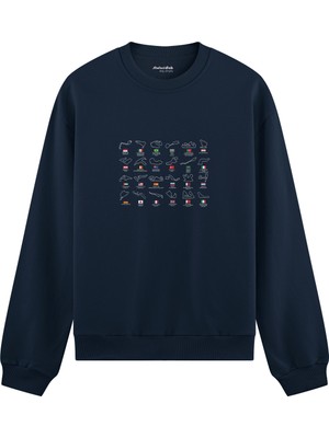 The Lucid Lab All Tracks / Formula 1 Pistleri Oversize Sweatshirt - Lacivert