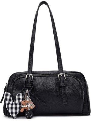 Derimod Kadın Siyah Aksesuarlı Omuz Çantası 26PBD272418